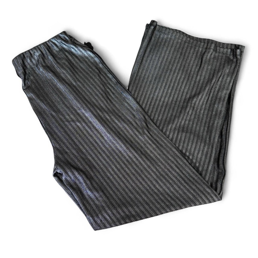Forever 21 metallic silver ribbed knit trousers Size S